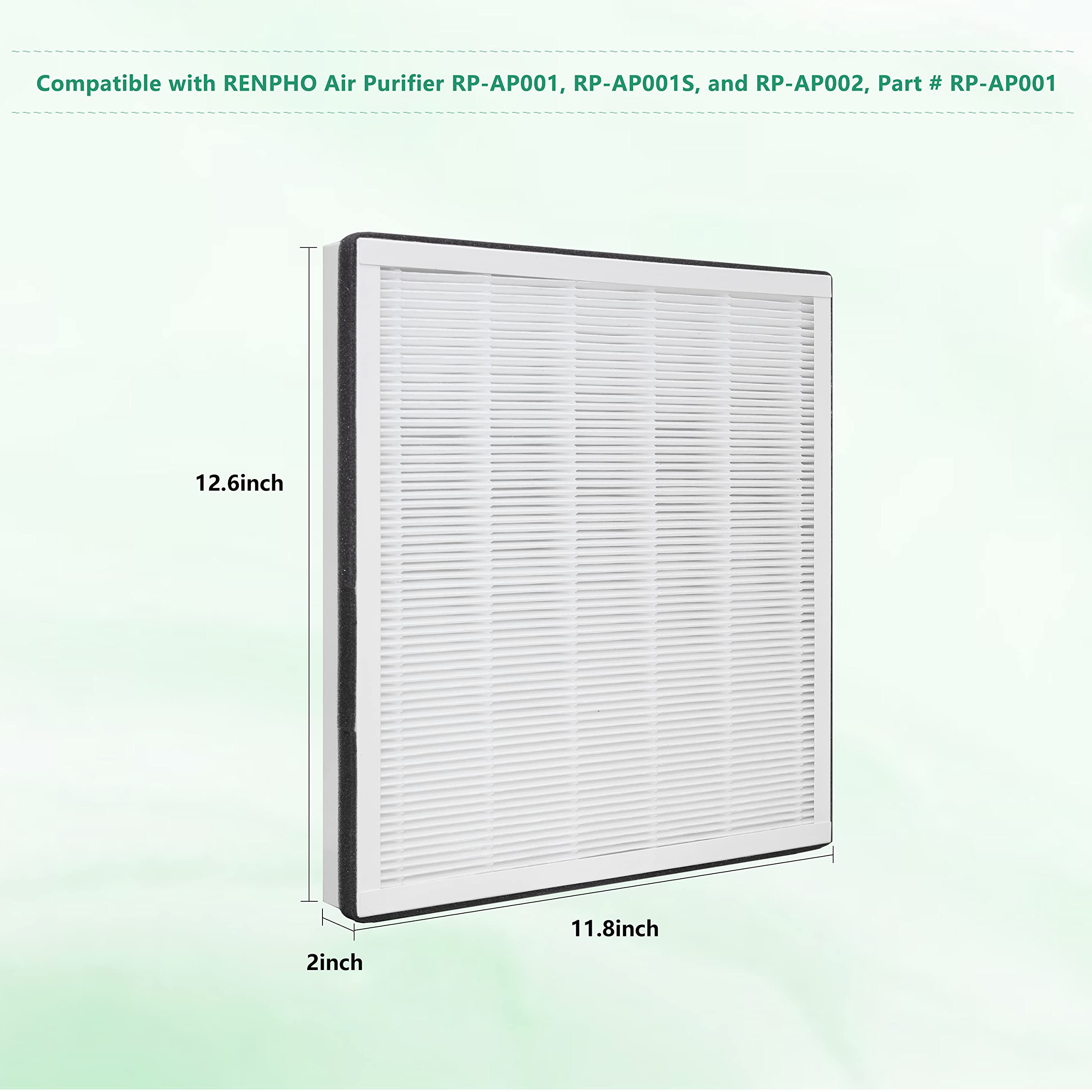 Nyingchi Rp Ap001 Replacement Filter, Compatible With Renpho Air Purifier Rp Ap001, Rp Ap001S, And Rp Ap002, Part.No#Rp Ap001